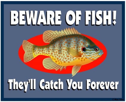 Framed Beware Of Fish Print