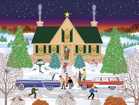 Framed Christmas Eve At Gramma's Print