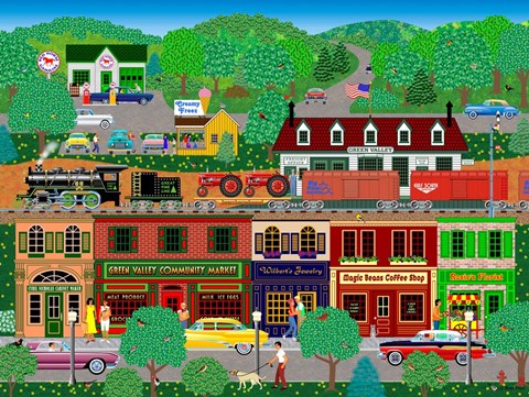 Framed Green Valley Print