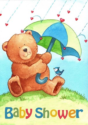 Framed Baby Shower Bear Print
