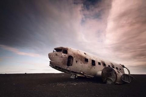Framed Iceland Plane Wreck Print