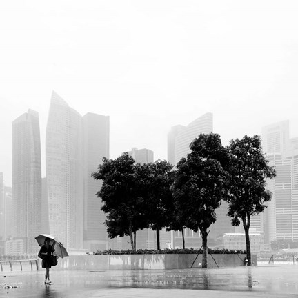 Framed Singapore Umbrella Print