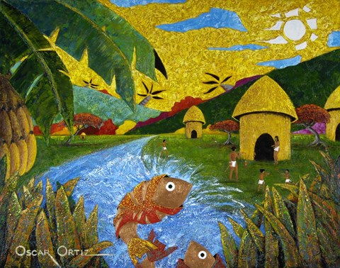 Framed Village Print