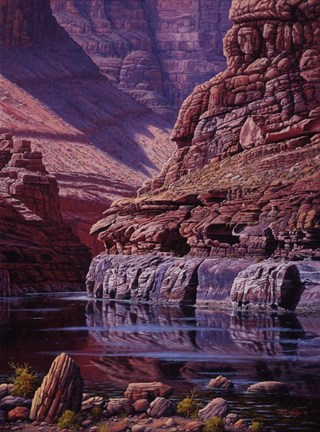 Framed Reflections Of Marble Print