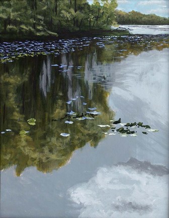 Framed Lake and Lily Pads Print