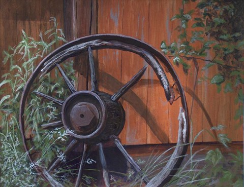 Framed Wagon Wheel Print
