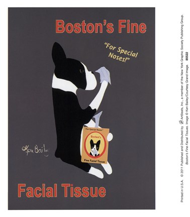Framed Boston&#39;s Fine Facial Tissues Print