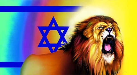 Framed Roaring Lion Star Print