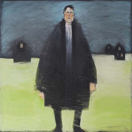 Framed Man In Black Coat Print
