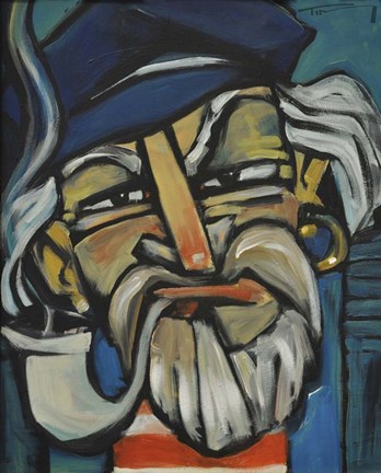 Framed Shipwrecked Captain Print