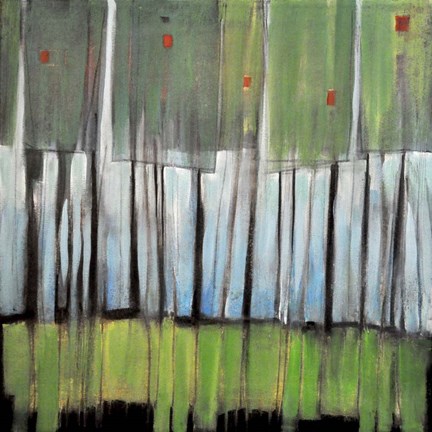 Framed Trees With Red Birds Print