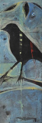 Framed Blackbird On Branch Print