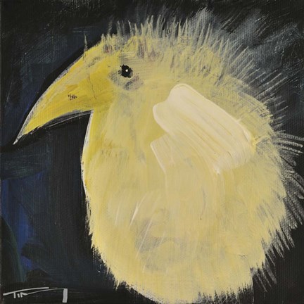 Framed Yellow Fuzzy Bird Print