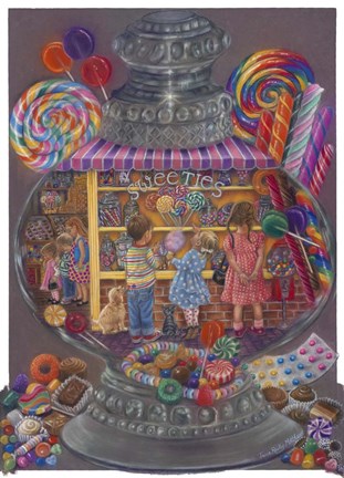 Framed Sweeties (Candy Jar) Print