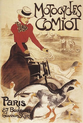 Framed Motocyles Comiot Print