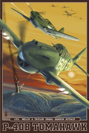 Framed P-40B Tomahawk Print