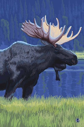 Framed Moose 1 Print