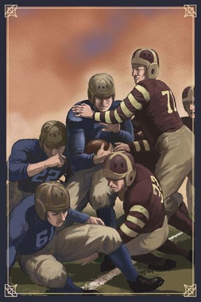 Framed Vintage Football 4 Print