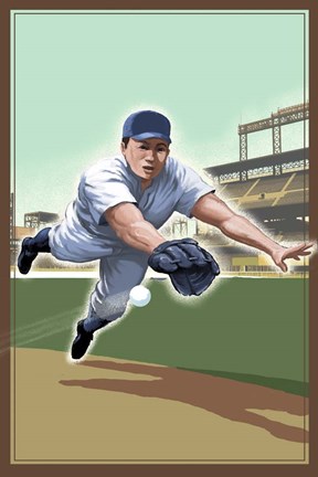 Framed Vintage Baseball IV Print