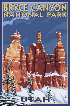 Framed Bryce Canyon - Winter Print