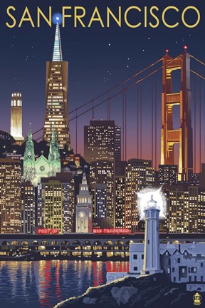 Framed San Francisco Night Print