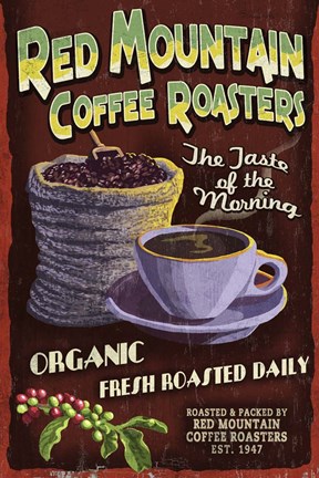Framed Red Mountain Coffee Print