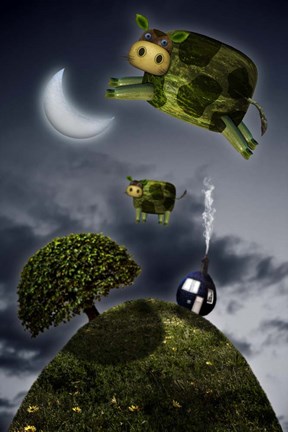 Framed Over the Moon Print