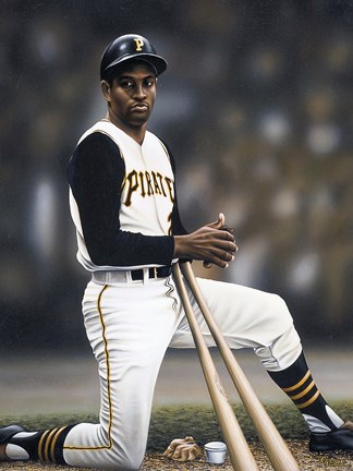 Framed Roberto Clemente on Deck Print