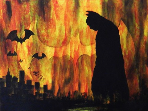 Framed Dark Night over the City Print