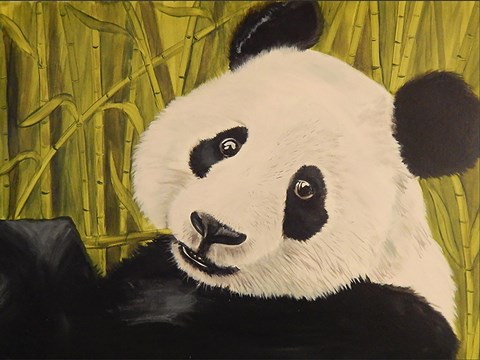 Framed Happy Panda Print