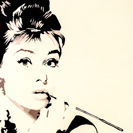Framed Just Smokin  Audrey Hepburn Print