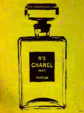 Chanel Pop Art Yellow Chic Fine Art Print by Pop Art Queen at