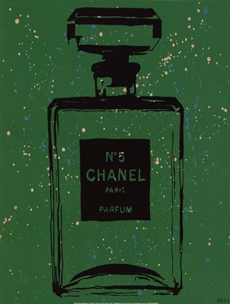 Framed Chanel Pop Art Green Chic Print