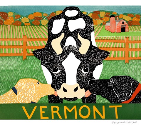 Framed Bessie Vermont Black Autumn Print