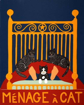 Framed Menage A Cat Print