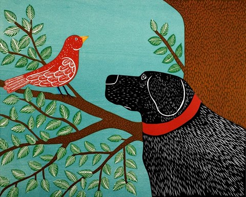 Framed She Sings A Lovely Song Black Print