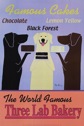 Framed Three Lab Bakery Print