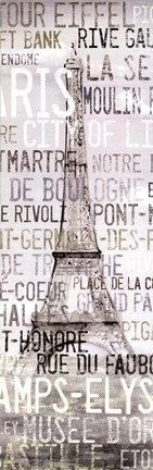 Framed La Tour Eiffel Gray Print