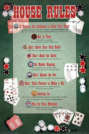 Framed Poker House Rules Print