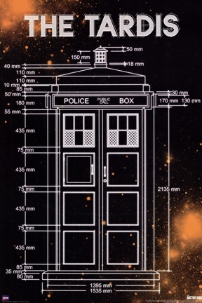 Framed Doctor Who - Tardis Measurements Print