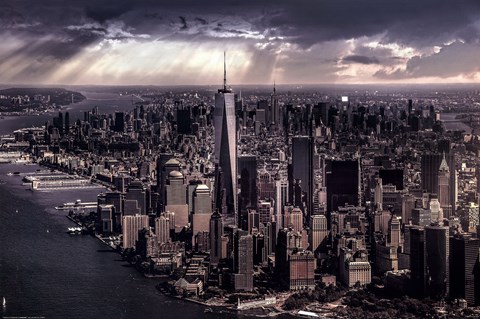 Framed New York - City Under Storm Print