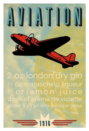 Framed Aviation Recipe Print