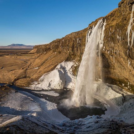 Framed Seljalandsfoss Waterfall in the Winter, Iceland Print