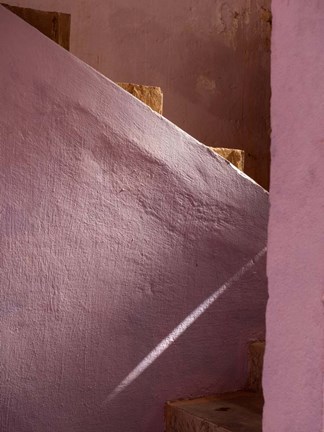 Framed Pink Painted Stairway near Ouarzazate, Morocco Print