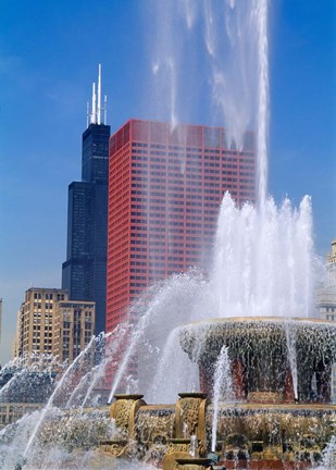 Framed Buckingham Fountain, Chicago, Illinois Print