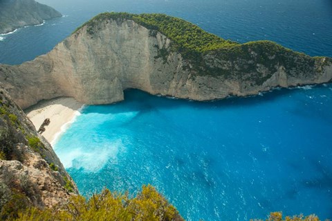 Framed Shipwreck Bay, Zakynthos, Ionian Islands, Greece Print