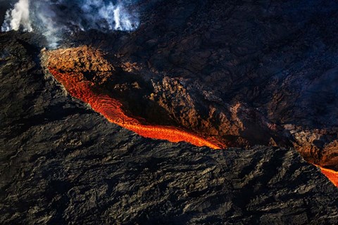Framed Volcano Eruption, Bardarbunga Volcano, Iceland Print