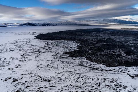 Framed Lava and Snow at the Holuhraun Fissure, Bardarbunga Volcano, Iceland. Print