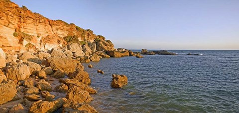Framed Cliffs at coast, Conil De La Frontera, Cadiz Province, Andalusia, Spain Print