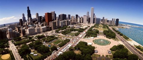 Framed Aerial Grant Park, Chicago, IL Print